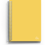 Re présentation d'un agenda aoûté, recto, couleur jaune doré, avec lu logo en abs à droite de l'agenda